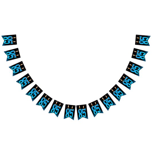 85e verjaardagskaarsen met oogballen vlaggetjes (Alle)