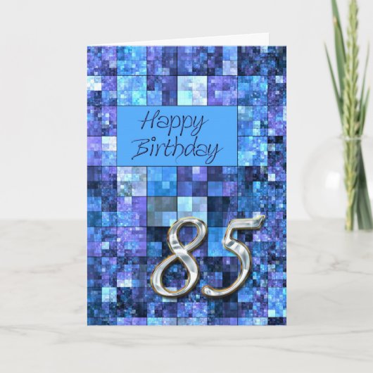85e verjaardagskaart met abstracte vierkantjes. kaart (Voorkant)