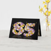 85e verjaardagskaart met bloemen letters kaart (Gele Bloem)