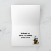 85e verjaardagskaart met een vorkheftruck kaart (Binnen)