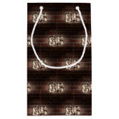 85e verjaardagsmarque lichten op baksteen klein cadeauzakje (Achterkant)