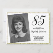 85ste aangepaste foto witte en gouden verjaardag kaart (Voorkant)