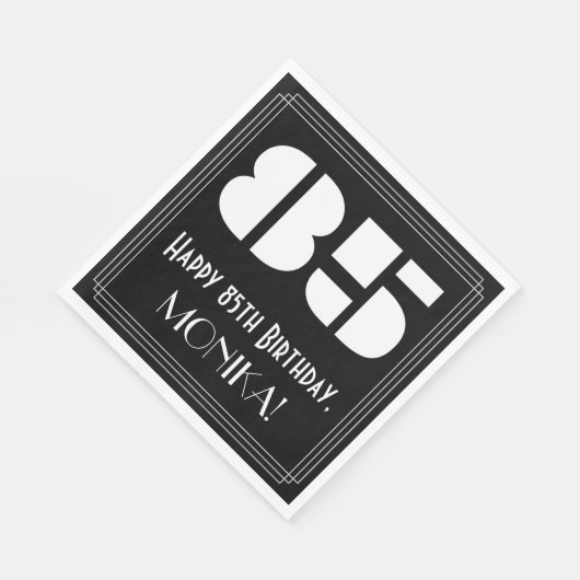 85ste verjaardag: Art Deco geïnspireerd look "85"  Servet (Hoek)