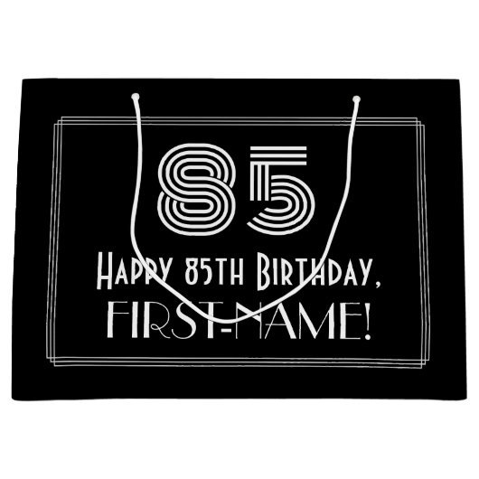 85ste verjaardag — Art Deco geïnspireerde look "85 Groot Cadeauzakje (Voorkant)