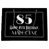 85ste verjaardag: Art Deco Geïnspireerde stijl "85 Groot Cadeauzakje (Voorkant)