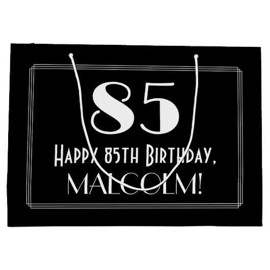 85ste verjaardag: Art Deco Geïnspireerde stijl "85 Groot Cadeauzakje (Achterkant)