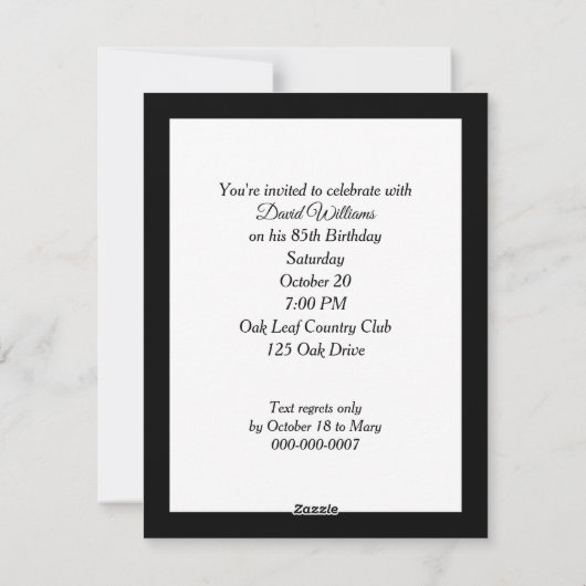 85ste verjaardag ballonnen op zwart feestdagenkaart (Achterkant)