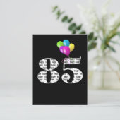 85ste verjaardag ballonnen op zwart feestdagenkaart (Staand voorkant)