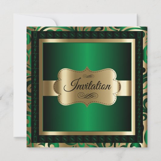 85ste verjaardag | Groen metaal & goud Kaart (Voorkant)