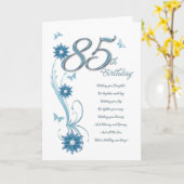 85ste verjaardag in wintertaling met bloemen en kaart (Gele Bloem)