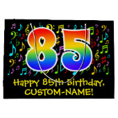 85ste verjaardag - Kleurrijke muziek symbolen, Rai Groot Cadeauzakje (Achterkant)