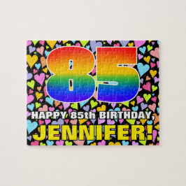 85ste verjaardag — Leuk, lief hart vormen + “85” Legpuzzel
