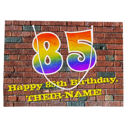 85ste verjaardag: Leuke, graffiti-geïnspireerde re Groot Cadeauzakje (Achterkant)