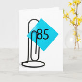 85ste verjaardag op een paperclip kaart (Gele Bloem)