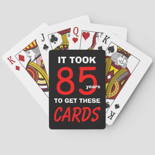 85ste verjaardag Poker speelkaarten Humor  (Achterkant)