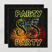 85ste verjaardag uitnodiging met vuurwerk (Voorkant / Achterkant)