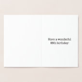 85ste verjaardag: Vet "85 JAAR OUD!" Goudfolie Kaa Folie Kaarten (Binnen)