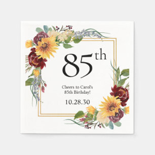 85ste verjaardag Zonnebloemen Servet