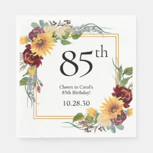 85ste verjaardag Zonnebloemen Servet