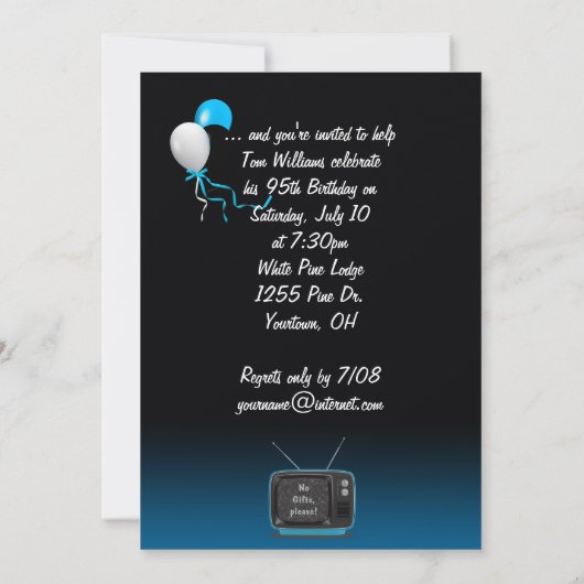 85ste verjaardagsfeestje kaart (Achterkant)