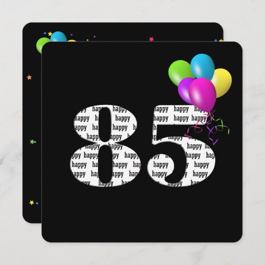85ste Verjaardagsfeestje met ballonbos Kaart (Voorkant / Achterkant)