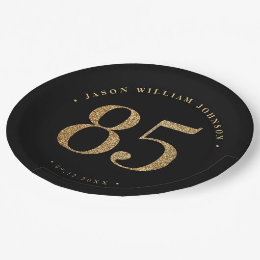 85ste verjaardagsfeestje papieren bordje (Gekanteld)
