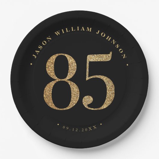 85ste verjaardagsfeestje papieren bordje (Voorkant)