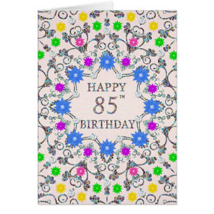 85th Birthday Abstract Flowers