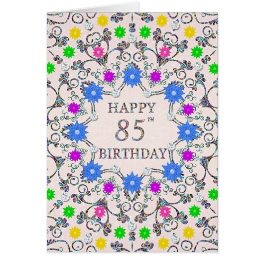 85th Birthday Abstract Flowers (Voorkant)