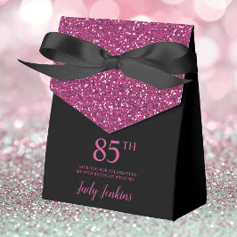 85th Birthday Black Hot Pink Glitter Bedankt Bedankdoosjes