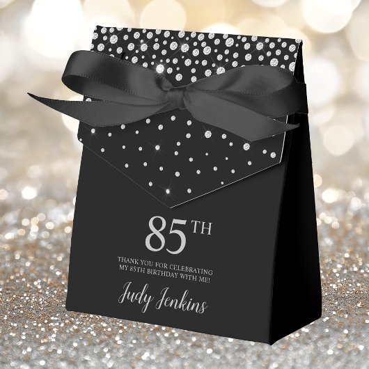 85th Birthday Black Sparkly Bedankt Bedankdoosjes