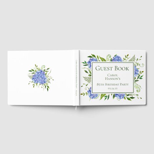 85th Birthday Blue Hydrangeas Gastenboek (Volledig)