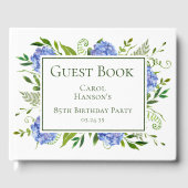 85th Birthday Blue Hydrangeas Gastenboek (Voorkant)