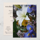 85th Birthday Celebration!-White Lily Bouquet Kaart (Voorkant / Achterkant)
