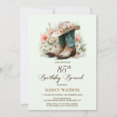 85th Birthday Cowgirl Boots Birthday Brunch Kaart (Voorkant)