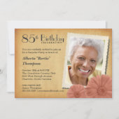85th Birthday  Daisy Photo Invitations Kaart (Voorkant)