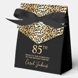 85th Birthday Gold Leopard Print Thank You  Bedankdoosjes
