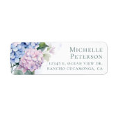 85th Birthday Hydrangeas Retour Adreslabels Etiket (Voorkant)