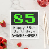 85th Birthday - Nerdy / Geeky Style "85" & Naam Servet (Insitu)