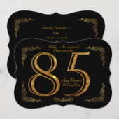 85th, Birthday party 85th, geweldige Gatsby, zwart Kaart (Voorkant / Achterkant)