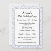 85th Birthday Party Blue and White Number Pattern Kaart (Voorkant)