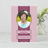 85th Birthday Party Invitation Afbeelding and Name Kaart (Staand voorkant)