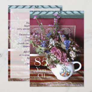 85th Birthday Party Invitation,  Teapot Kaart