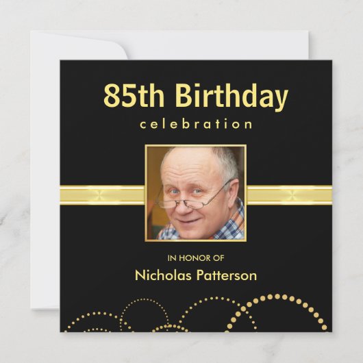 85th Birthday Party Invitations - Foto optioneel Kaart (Voorkant)