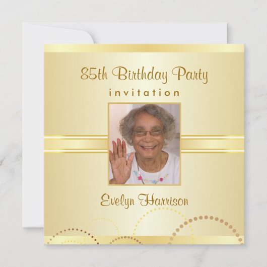85th Birthday Party Invitations - Foto optioneel Kaart (Voorkant)