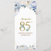 85th Birthday Party Menu (Achterkant)