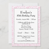 85th Birthday Party roze and White Number Pattern Kaart (Voorkant)