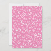 85th Birthday Party roze and White Number Pattern Kaart (Achterkant)
