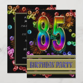 85th Birthday party Uitnodiging met bellen (Voorkant / Achterkant)