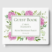 85th Birthday Pink Hydrangeas Gastenboek (Voorkant)